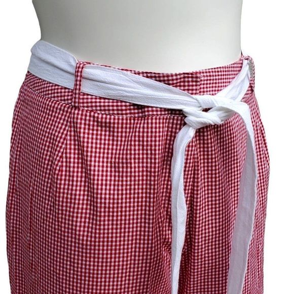 Vintage Capris Size XX Pants Red White Check Plus 2X 3X - Picture 2 of 9